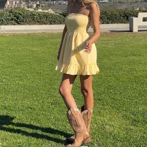 Yellow Strapless Sundress